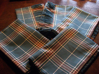 écharpe à franges simples en tartan Leblant-Macqueron (restricted) de chez Marton Mills
