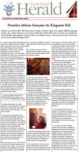 Article du tartan Herald - Le Kingussie en France